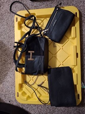 3 Purses Guess Liz Claiborne Halsted Black Crossbody Handbag Set